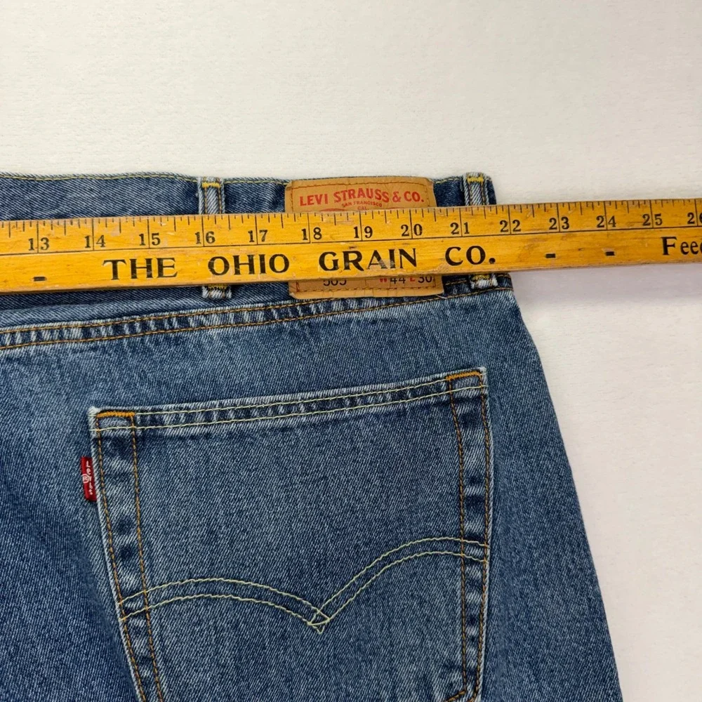 Levi's 505 Regular Fit Jeans Mens 44x30 Blue Classic Straight Leg Denim Pant